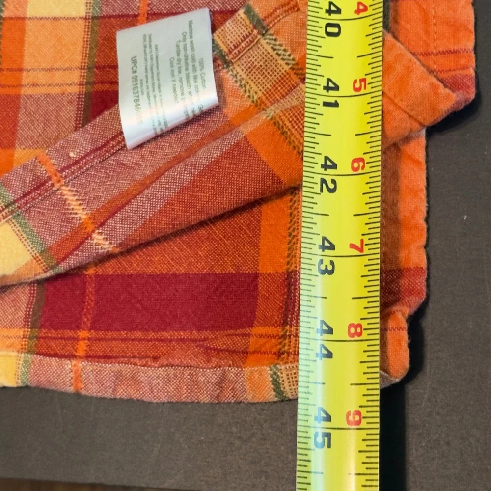 Harvest Orange Burgundy Plaid Tablecloth 56x89 Rectangular Cotton Fall Cottage